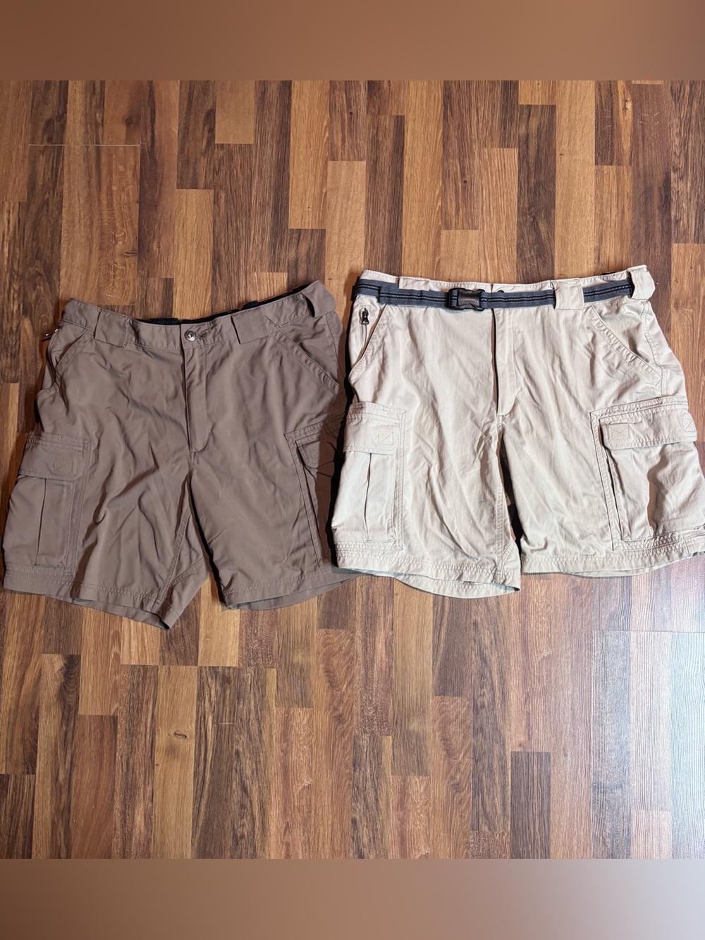 Duluth Trading Men XL Cargo Shorts Nylon (1) Belted Hiking Outdoor Set Of 2